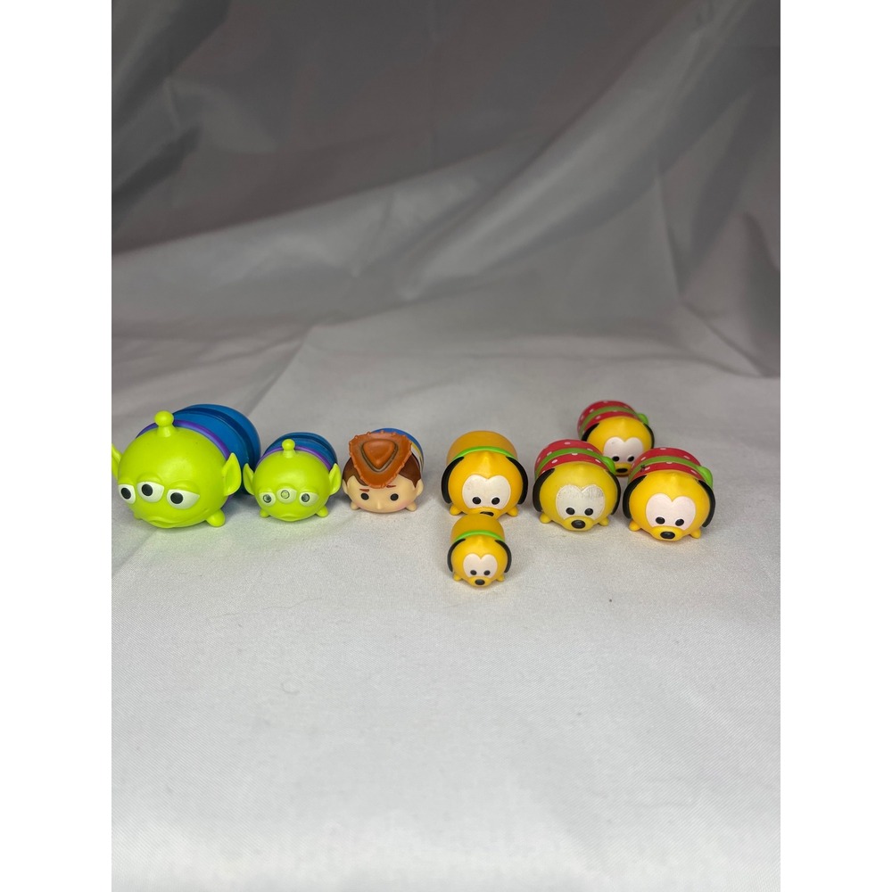 Disney Tsum Tsum Vinyl Figure Lot 8pc Alien Woody Pluto Minnie Mouse Stackable